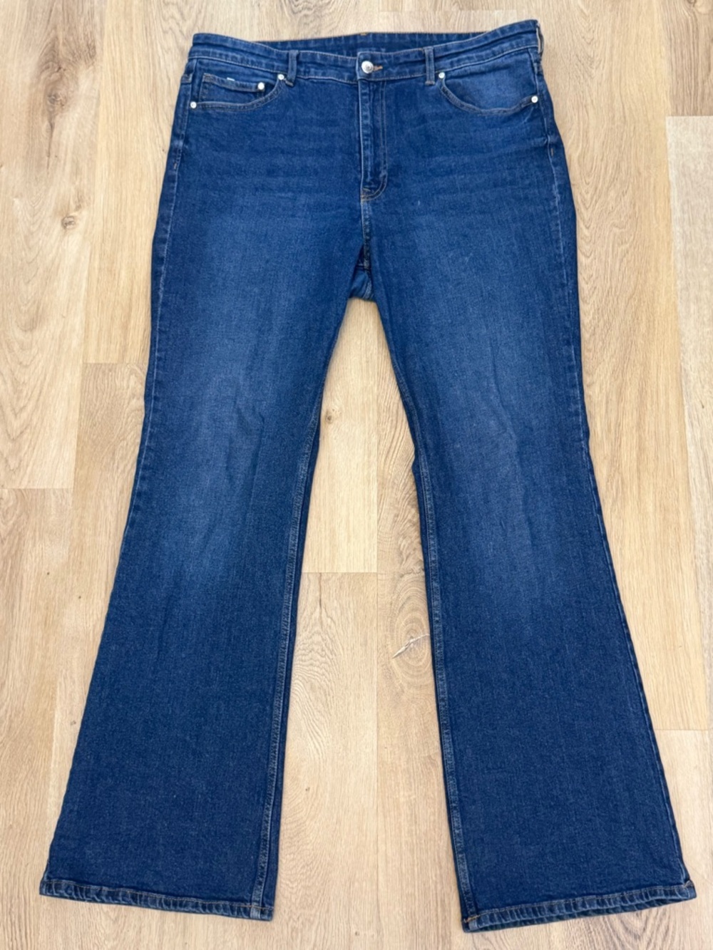 &Denim Dark Blue High Waist Bootcut Jeans